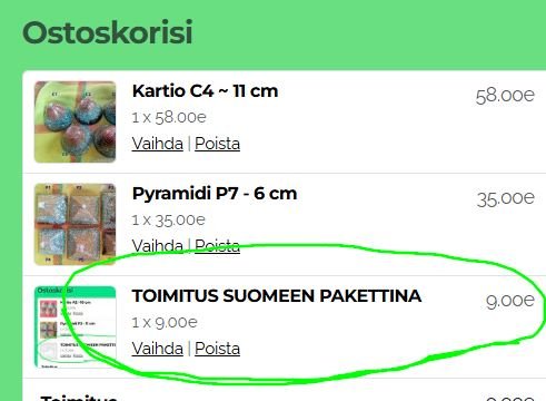 TOIMITUS SUOMEEN PAKETTINA